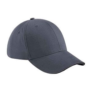 Beechfield Athleisure 6 Panel Baseball Cap / Graphite Grey/Black